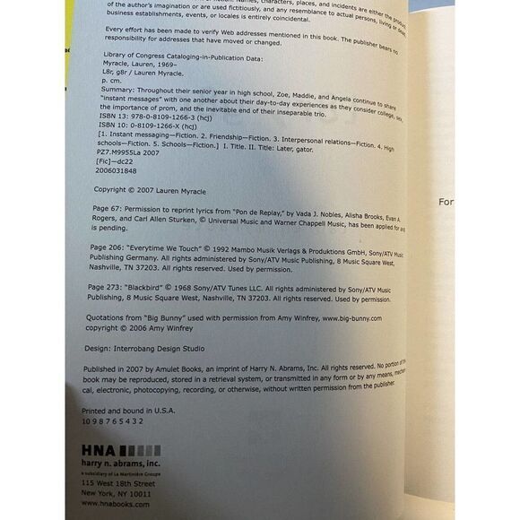 l8r, g8r (Internet Girls) - Hardcover By Myracle, Lauren - GOOD - Picture 5 of 8